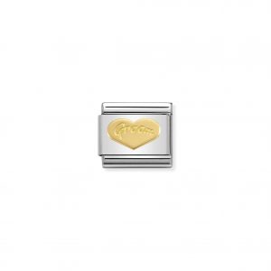 Nomination Classic Gold Groom Heart Charm 030162/34