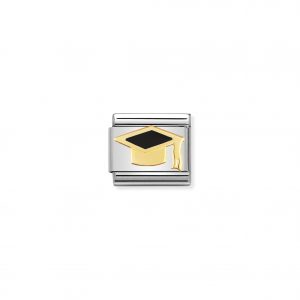 Nomination Classic Gold Black Graduation Hat Charm 030223/08