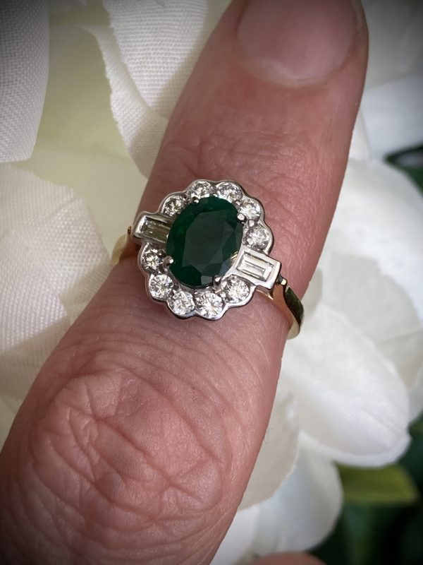 Emerald 1.13ct and Diamond Art Deco Ring ACV2591