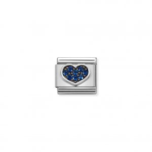 Nomination Silvershine Heart Blue CZ Charm 330323/08