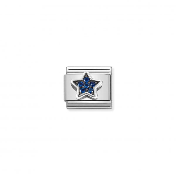 Nomination Silvershine Star Blue CZ Charm 330323/09