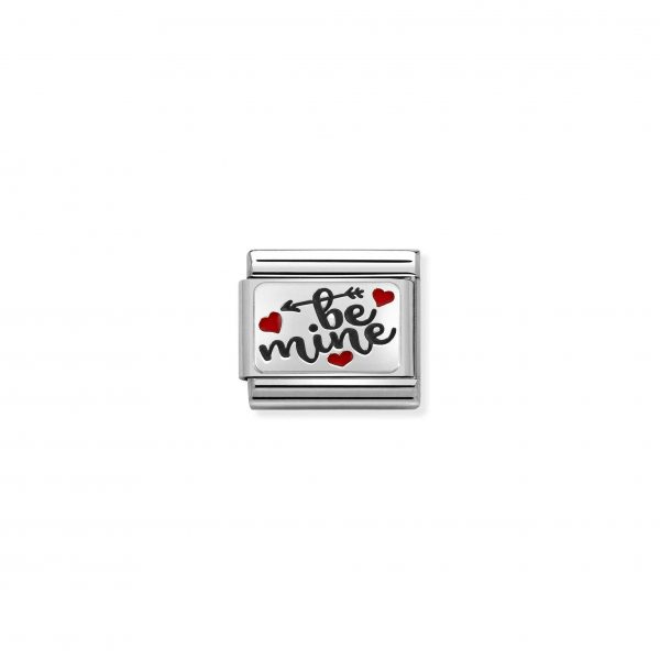 Nomination Silvershine Be Mine with Red Hearts Charm 330208/52