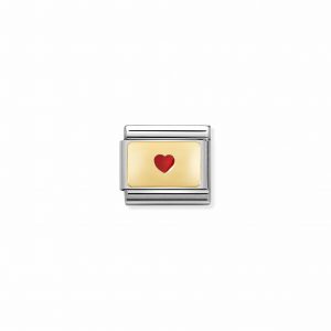 Nomination Classic Gold Small Red Heart Charm 030284/50